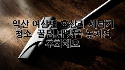 🫧 익산 여산면 호산리 세탁기 청소 ✨ 꿀팁 대방출! 놓치면 후회해요! 🧺